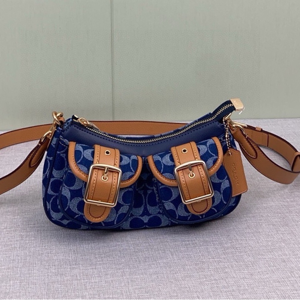 Coach Vintage Denim Signature Hobo Bag - Picture 2 of 8